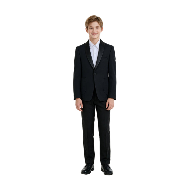 kids atelier moustache Navy Mason Single‑Button Blazer Suit Set