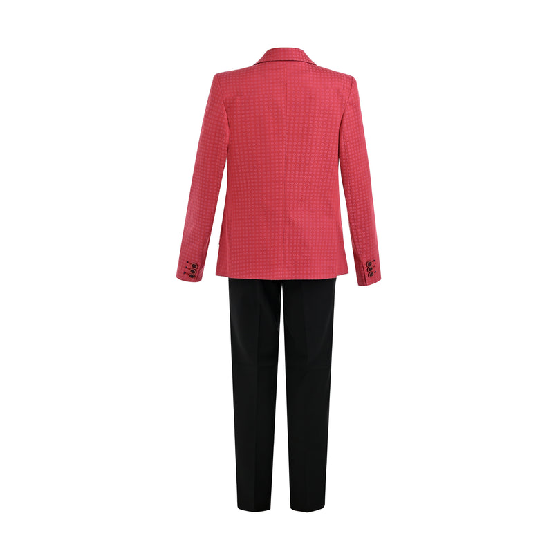 kids atelier moustache Red Adrian Patterned Blazer Suit Set