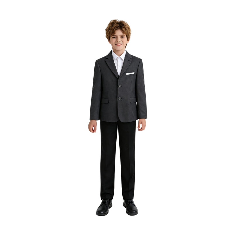 kids atelier moustache Gray Edward Structured Blazer Suit Set