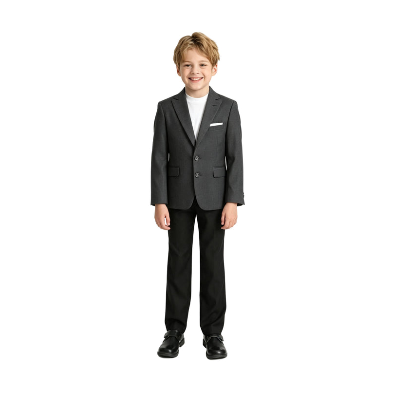 kids atelier moustache Gray Christopher Tailored Formal Blazer Suit Set