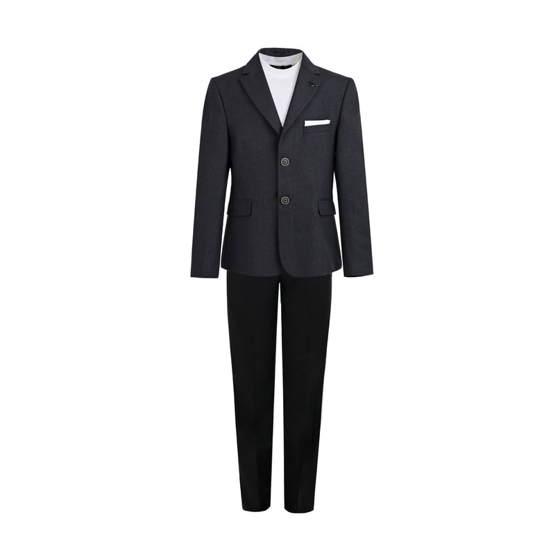 kids atelier moustache Gray Christopher Tailored Formal Blazer Suit Set