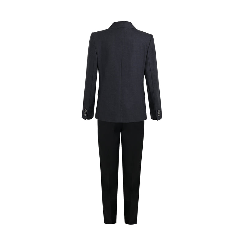 kids atelier moustache Gray Christopher Tailored Formal Blazer Suit Set