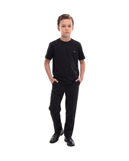 kids atelier moustache Black T-Shirt with Mustache Detail