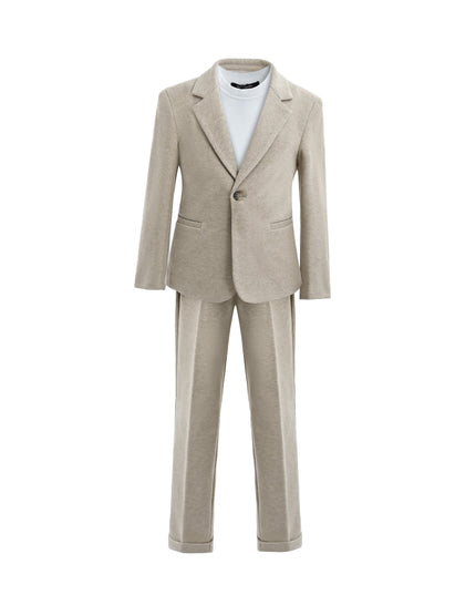 kids atelier moustache Beige Slim-Fit Suit Set
