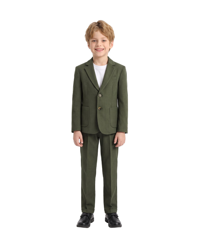 kids atelier moustache green Slim-Fit Suit Set