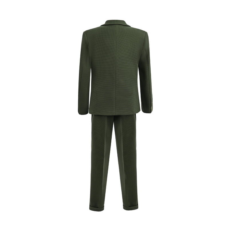 kids atelier moustache green Slim-Fit Suit Set