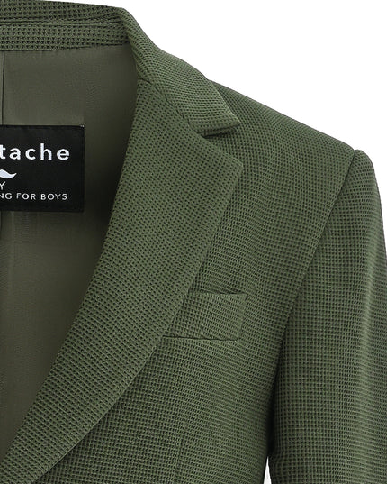 kids atelier moustache green Slim-Fit Suit Set