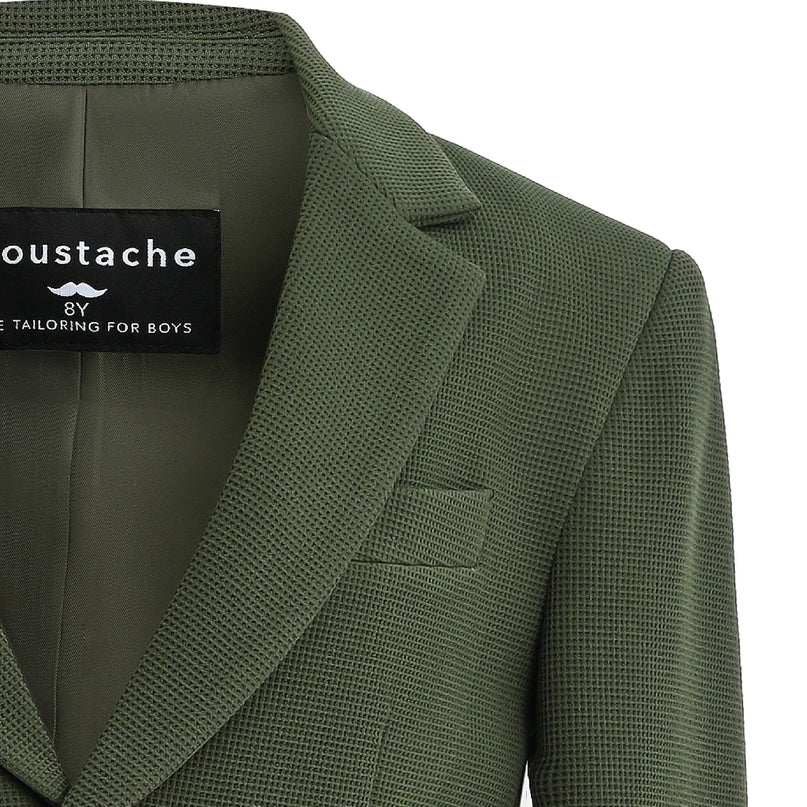 kids atelier moustache green Slim-Fit Suit Set