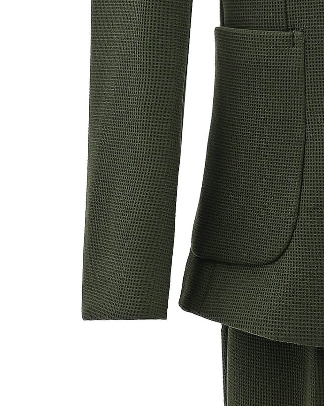 kids atelier moustache green Slim-Fit Suit Set