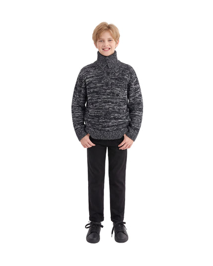 kids atelier moustache Black & White Button Sweater
