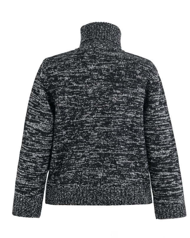 kids atelier moustache Black & White Button Sweater
