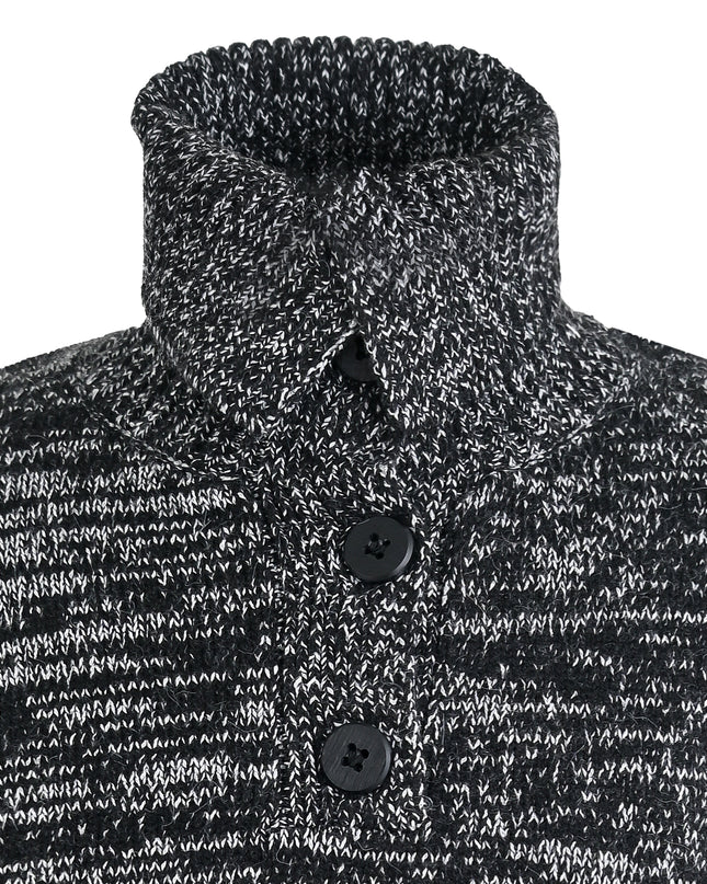 kids atelier moustache Black & White Button Sweater