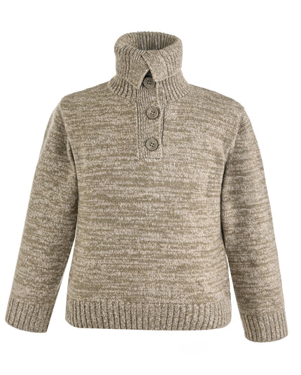 kids atelier moustache Beige Button Knit Sweater