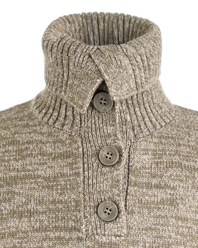 kids atelier moustache Beige Button Knit Sweater