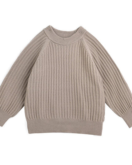 kids atelier moustache Beige Waffle Knit Sweater