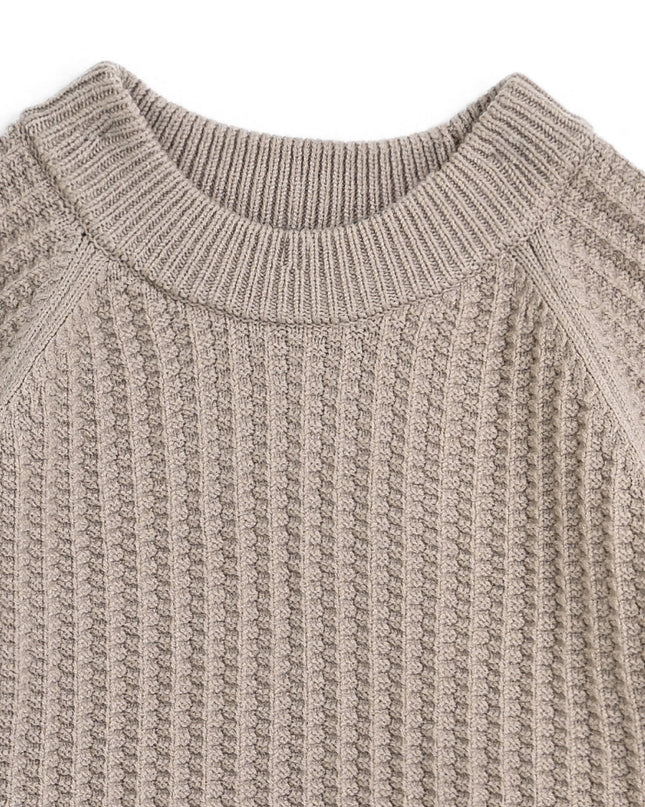 kids atelier moustache Beige Waffle Knit Sweater