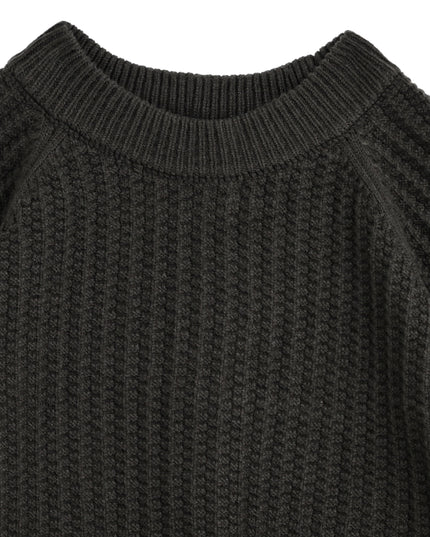 kids atelier moustache Gray Waffle Knit Sweater