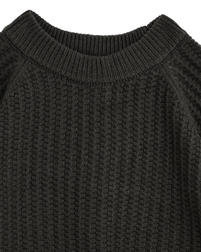 kids atelier moustache Gray Waffle Knit Sweater