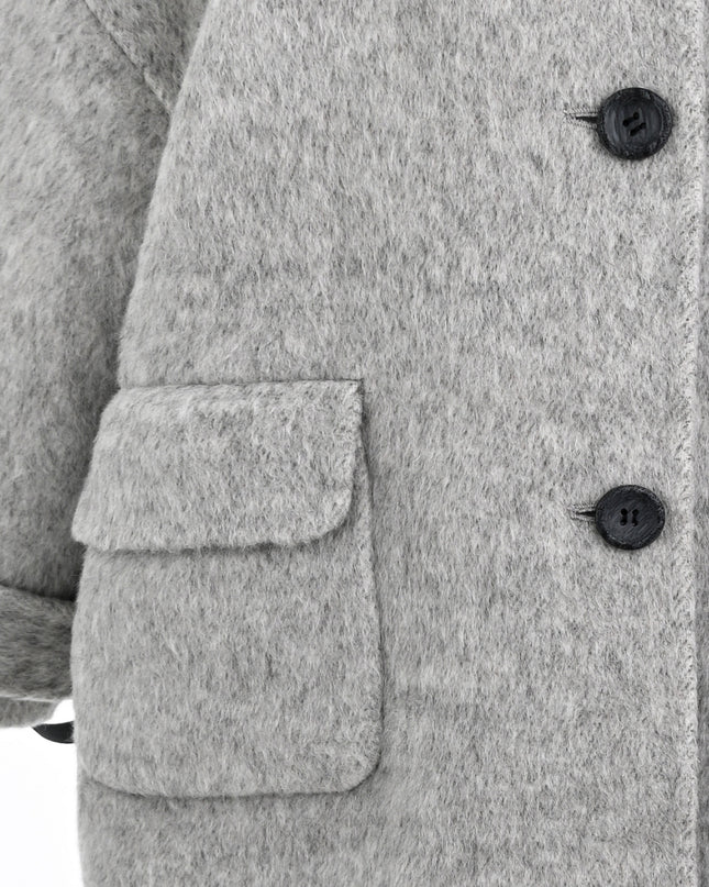 kids atelier moustache Gray Hooded Winter Coat
