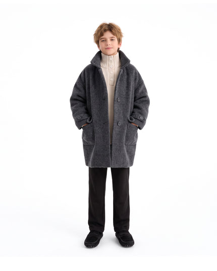 Dark Gray Hooded Coat