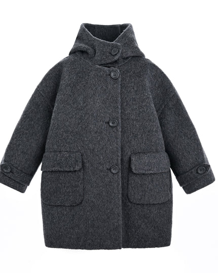 Dark Gray Hooded Coat