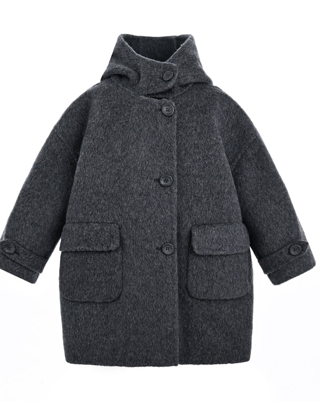 Dark Gray Hooded Coat