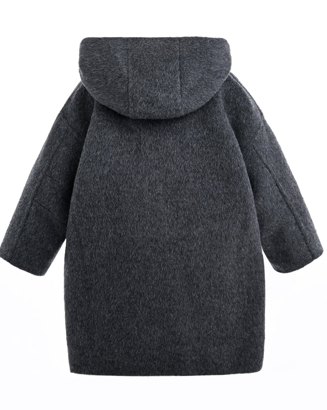 Dark Gray Hooded Coat