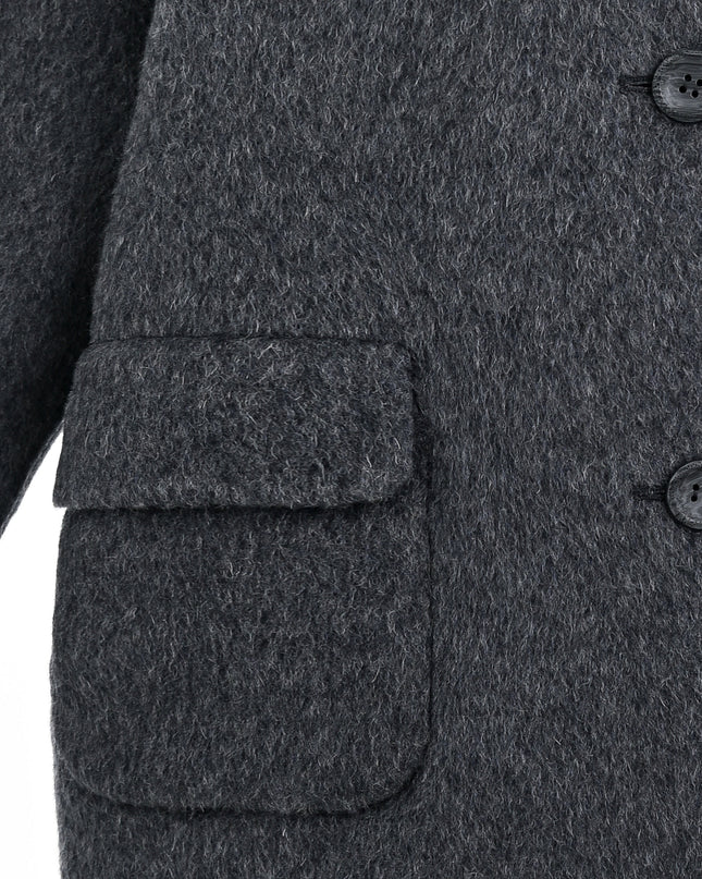 Dark Gray Hooded Coat