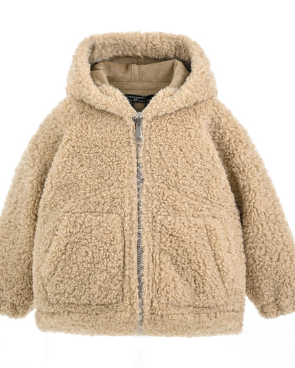 kids atelier moustache Beige Zip Fleece Jacket