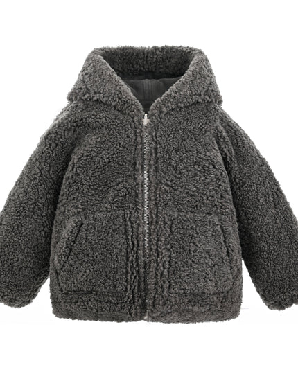 kids atelier moustache Gray Zip Fleece Jacket