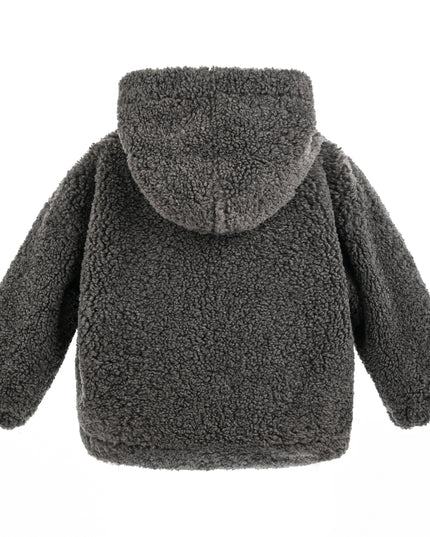 kids atelier moustache Gray Zip Fleece Jacket