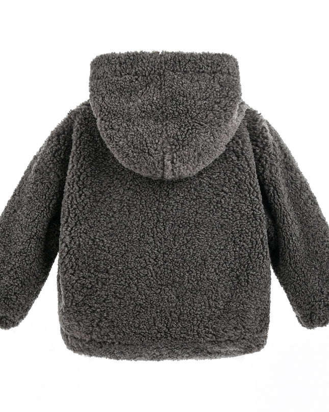 kids atelier moustache Gray Zip Fleece Jacket