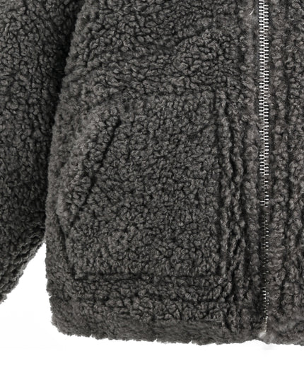 kids atelier moustache Gray Zip Fleece Jacket
