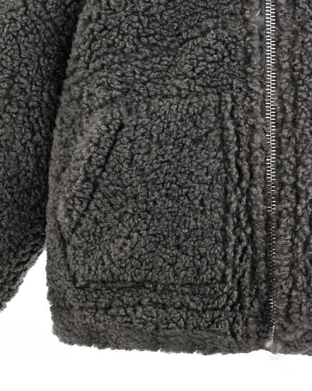 kids atelier moustache Gray Zip Fleece Jacket