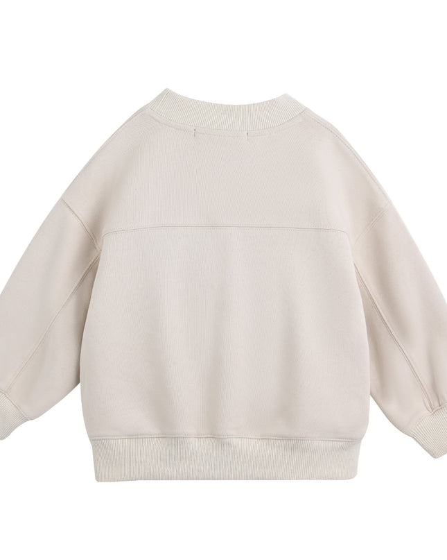 kids atelier moustache Beige Crewneck Sweatshirt