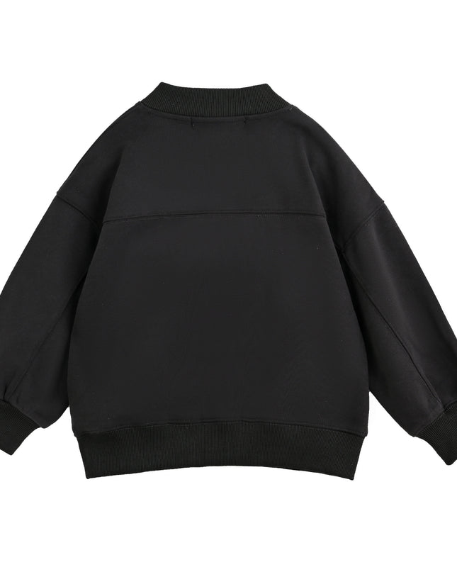 kids atelier moustache Gray Crewneck Sweatshirt