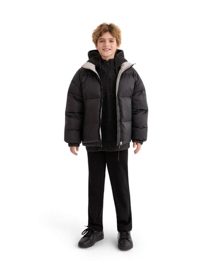 Black Quilted Puffer Jacket