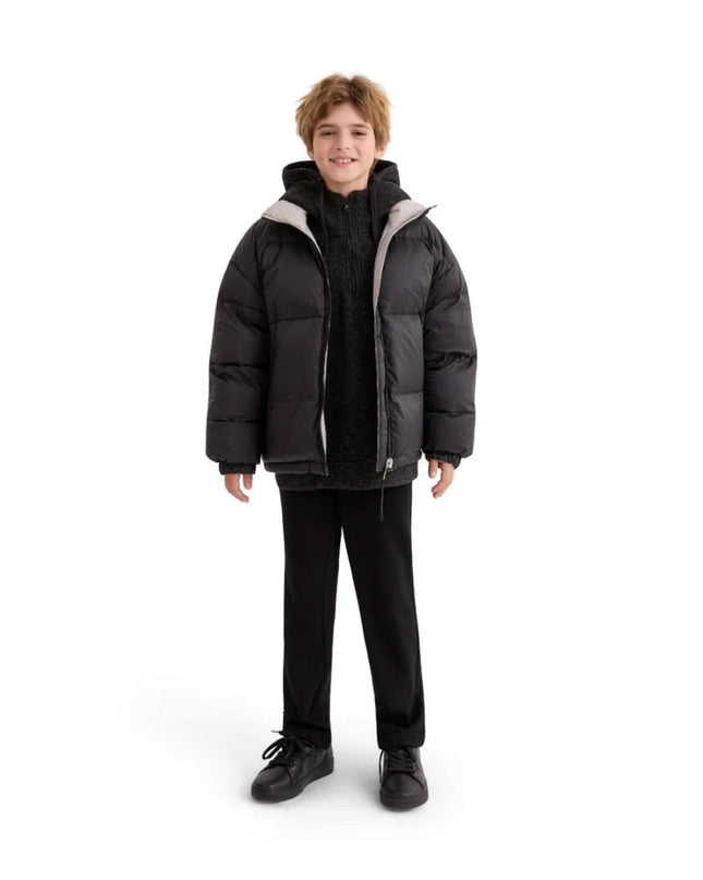 Black Quilted Puffer Jacket