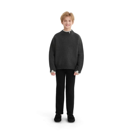 kids atelier moustache Dark Gray Classic Knit Sweater
