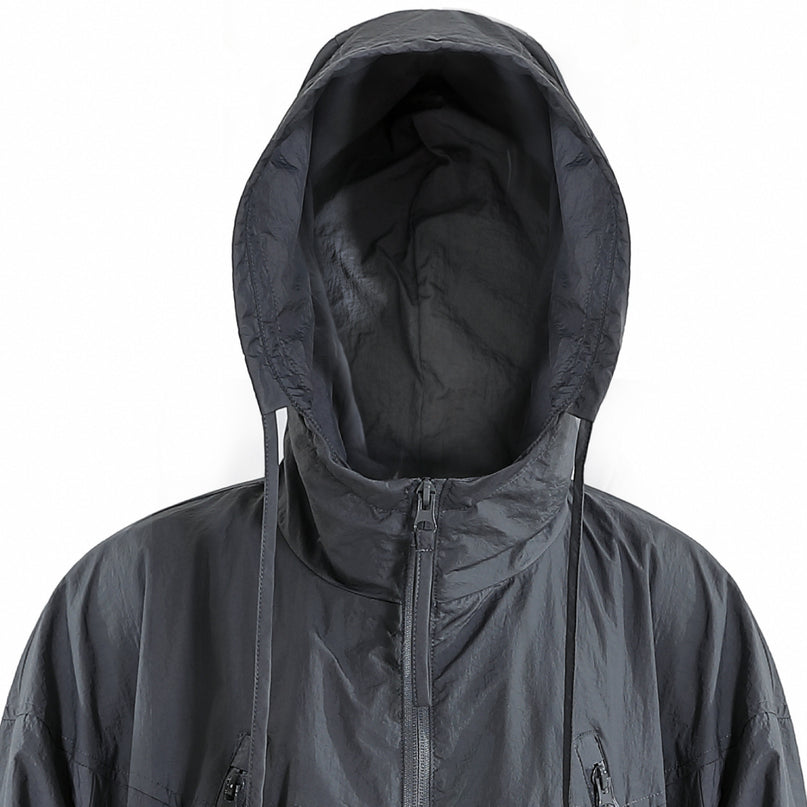kids atelier moustache Dark Gray Hooded Windbreaker