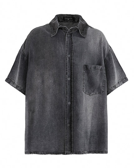 kids atelier moustache Dark Gray Denim Shirt