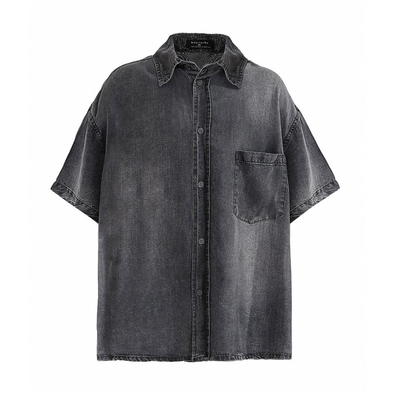 kids atelier moustache Dark Gray Denim Shirt