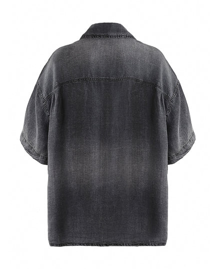 kids atelier moustache Dark Gray Denim Shirt
