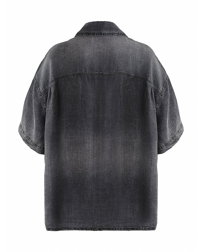 kids atelier moustache Dark Gray Denim Shirt
