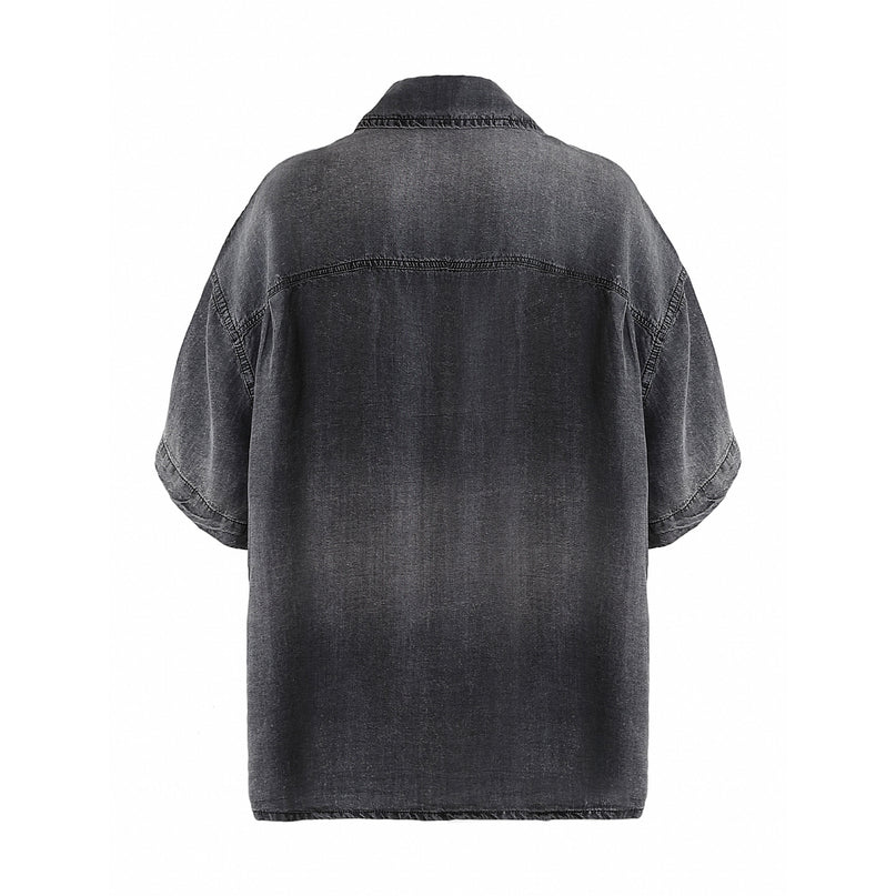 kids atelier moustache Dark Gray Denim Shirt