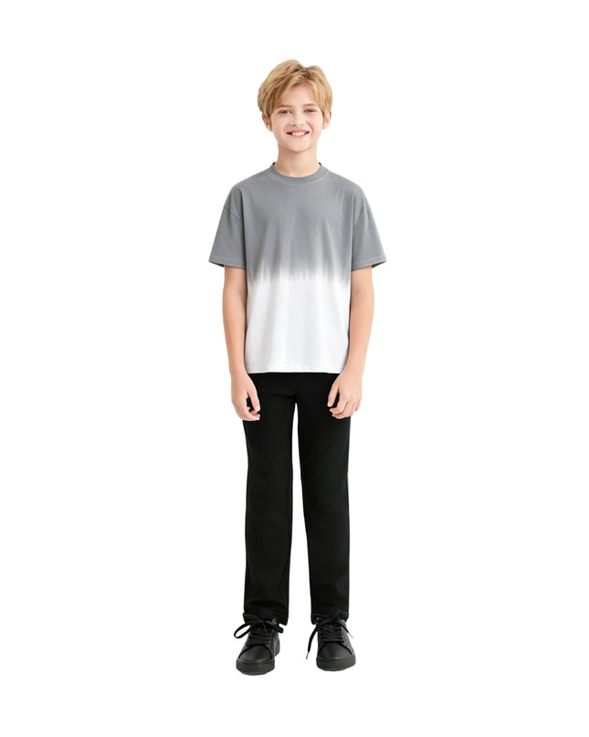 kids atelier moustache Gray to White Gradient T‑Shirt
