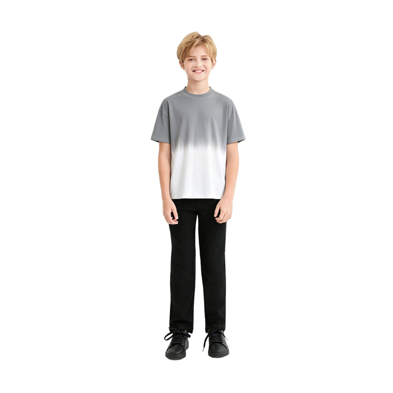 kids atelier moustache Gray to White Gradient T‑Shirt