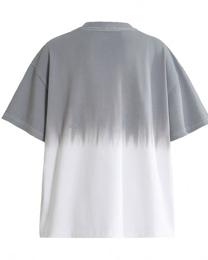 kids atelier moustache Gray to White Gradient T‑Shirt
