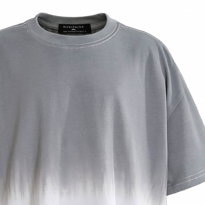 kids atelier moustache Gray to White Gradient T‑Shirt