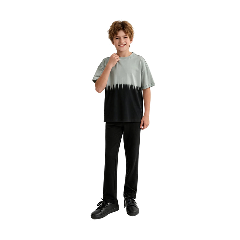 Gray to Black Dip‑Dye T‑Shirt
